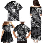 Personalized Penrith Panthers Rugby Family Matching Puletasi and Hawaiian Shirt Urban Street Graffiti Style - Distressed Splatter Elements