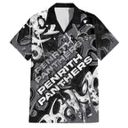 Personalized Penrith Panthers Rugby Family Matching Short Sleeve Bodycon Dress and Hawaiian Shirt Urban Street Graffiti Style - Distressed Splatter Elements