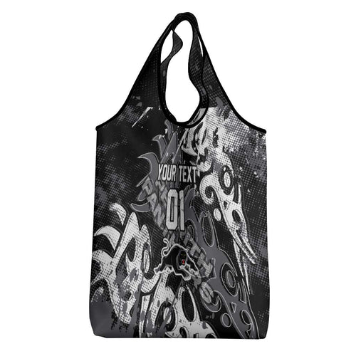 Personalized Penrith Panthers Rugby Grocery Bag Urban Street Graffiti Style - Distressed Splatter Elements