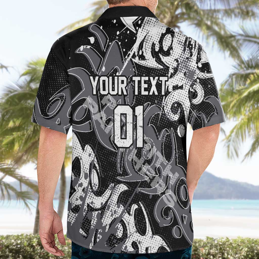 Personalized Penrith Panthers Rugby Hawaiian Shirt Urban Street Graffiti Style - Distressed Splatter Elements