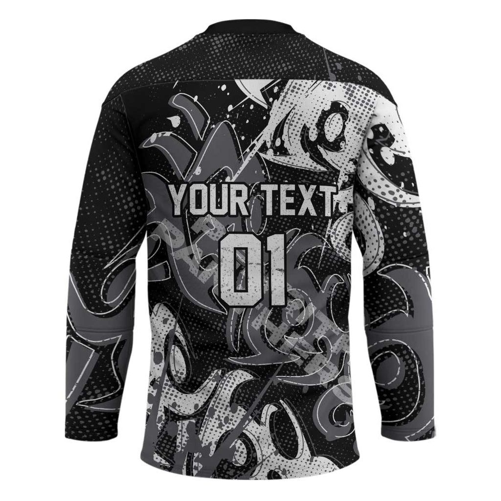 Personalized Penrith Panthers Rugby Hockey Jersey Urban Street Graffiti Style - Distressed Splatter Elements