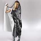 Personalized Penrith Panthers Rugby Hooded Blanket Urban Street Graffiti Style - Distressed Splatter Elements