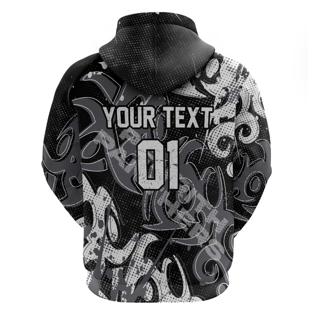 Personalized Penrith Panthers Rugby Hoodie Urban Street Graffiti Style - Distressed Splatter Elements