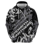 Personalized Penrith Panthers Rugby Hoodie Urban Street Graffiti Style - Distressed Splatter Elements