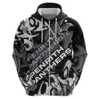 Personalized Penrith Panthers Rugby Hoodie Urban Street Graffiti Style - Distressed Splatter Elements