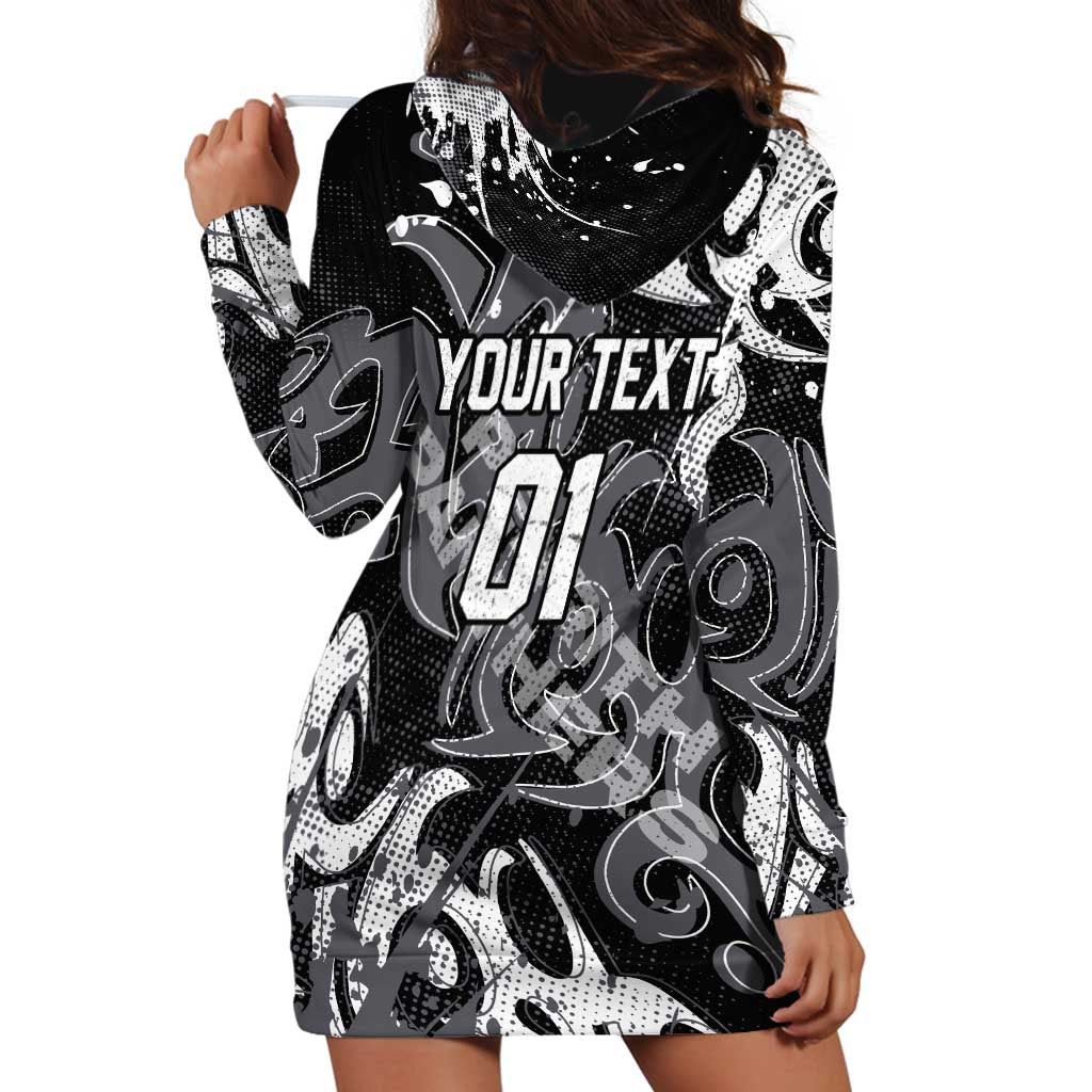 Personalized Penrith Panthers Rugby Hoodie Dress Urban Street Graffiti Style - Distressed Splatter Elements