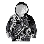 Personalized Penrith Panthers Rugby Kid Hoodie Urban Street Graffiti Style - Distressed Splatter Elements