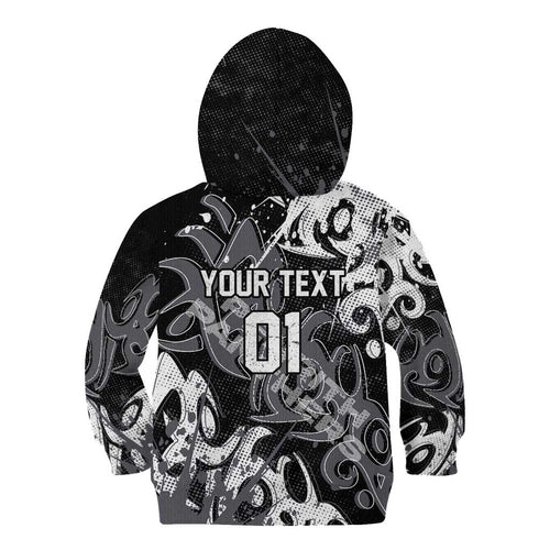 Personalized Penrith Panthers Rugby Kid Hoodie Urban Street Graffiti Style - Distressed Splatter Elements