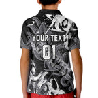 Personalized Penrith Panthers Rugby Kid Polo Shirt Urban Street Graffiti Style - Distressed Splatter Elements