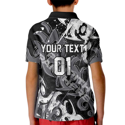 Personalized Penrith Panthers Rugby Kid Polo Shirt Urban Street Graffiti Style - Distressed Splatter Elements