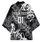 Personalized Penrith Panthers Rugby Kimono Urban Street Graffiti Style - Distressed Splatter Elements