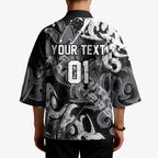 Personalized Penrith Panthers Rugby Kimono Urban Street Graffiti Style - Distressed Splatter Elements