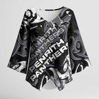 Personalized Penrith Panthers Rugby Kimono Sleeve Blouse Urban Street Graffiti Style - Distressed Splatter Elements