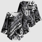 Personalized Penrith Panthers Rugby Kimono Sleeve Blouse Urban Street Graffiti Style - Distressed Splatter Elements