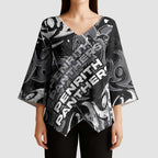 Personalized Penrith Panthers Rugby Kimono Sleeve Blouse Urban Street Graffiti Style - Distressed Splatter Elements