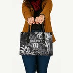 Personalized Penrith Panthers Rugby Leather Bag Urban Street Graffiti Style - Distressed Splatter Elements