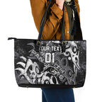 Personalized Penrith Panthers Rugby Leather Tote Bag Urban Street Graffiti Style - Distressed Splatter Elements