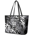 Personalized Penrith Panthers Rugby Leather Tote Bag Urban Street Graffiti Style - Distressed Splatter Elements