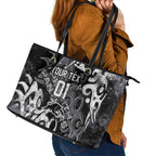 Personalized Penrith Panthers Rugby Leather Tote Bag Urban Street Graffiti Style - Distressed Splatter Elements