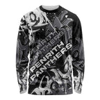 Personalized Penrith Panthers Rugby Long Sleeve Shirt Urban Street Graffiti Style - Distressed Splatter Elements