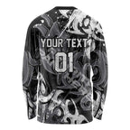 Personalized Penrith Panthers Rugby Long Sleeve Shirt Urban Street Graffiti Style - Distressed Splatter Elements