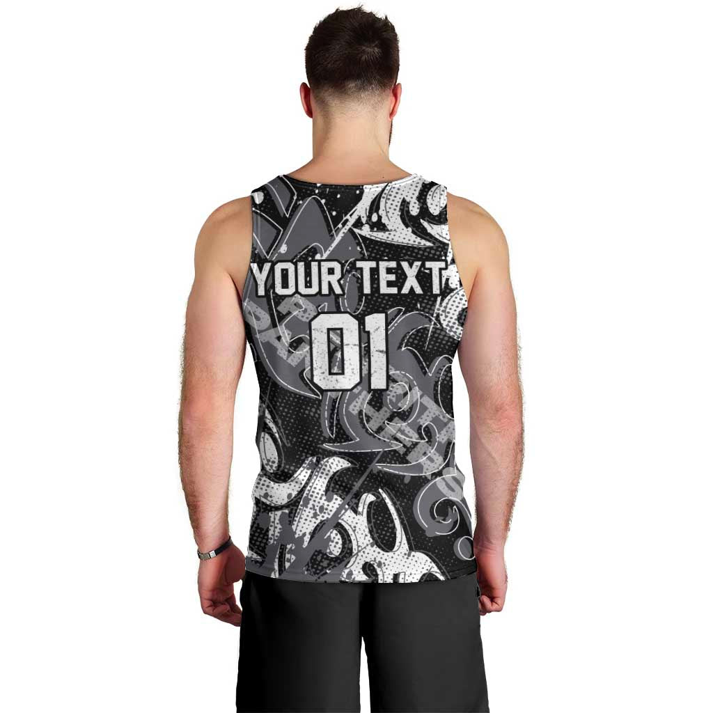 Personalized Penrith Panthers Rugby Men Tank Top Urban Street Graffiti Style - Distressed Splatter Elements