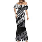 Personalized Penrith Panthers Rugby Mermaid Dress Urban Street Graffiti Style - Distressed Splatter Elements