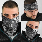 Personalized Penrith Panthers Rugby Neck Gaiter Urban Street Graffiti Style - Distressed Splatter Elements