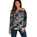 Personalized Penrith Panthers Rugby Off Shoulder Sweater Urban Street Graffiti Style - Distressed Splatter Elements