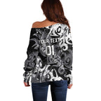 Personalized Penrith Panthers Rugby Off Shoulder Sweater Urban Street Graffiti Style - Distressed Splatter Elements