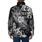 Personalized Penrith Panthers Rugby Padded Jacket Urban Street Graffiti Style - Distressed Splatter Elements