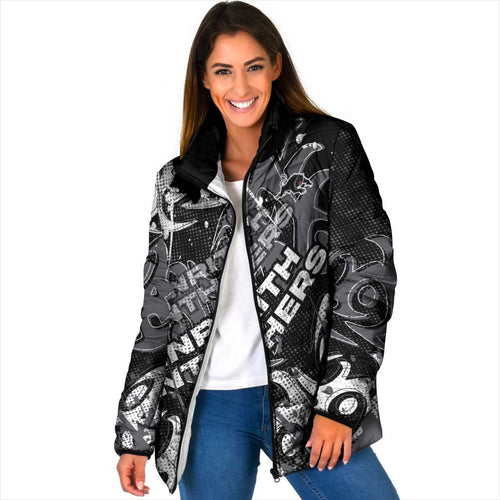Personalized Penrith Panthers Rugby Padded Jacket Urban Street Graffiti Style - Distressed Splatter Elements