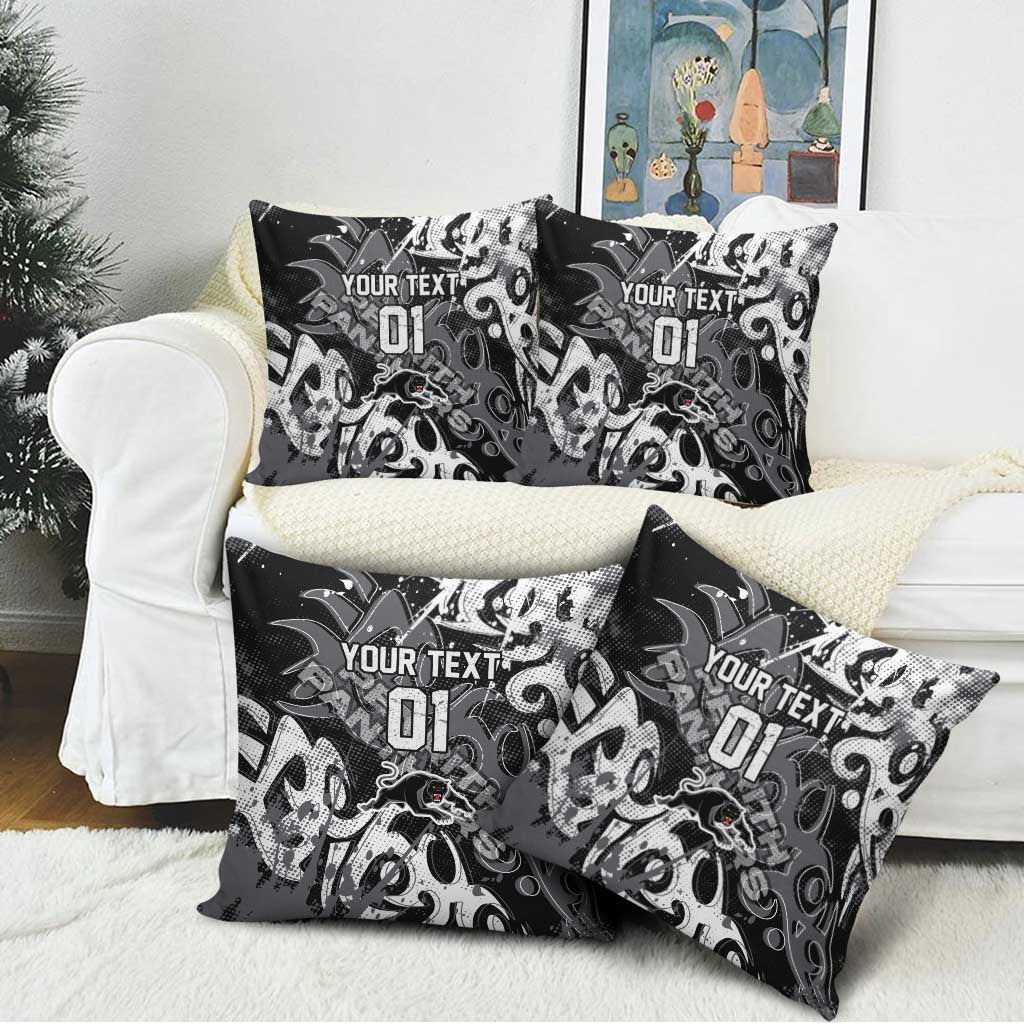 Personalized Penrith Panthers Rugby Pillow Cover Urban Street Graffiti Style - Distressed Splatter Elements