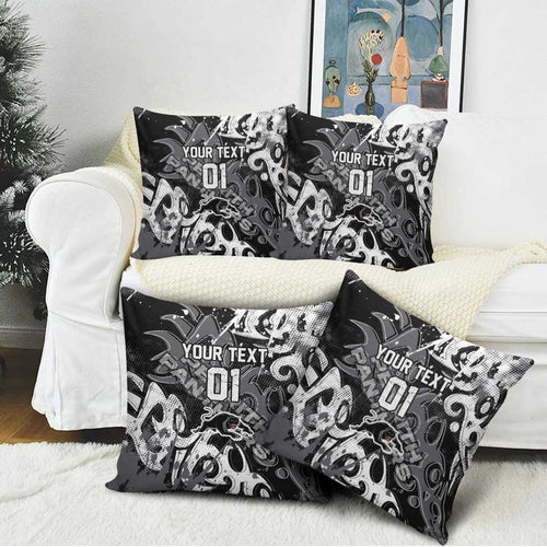 Personalized Penrith Panthers Rugby Pillow Cover Urban Street Graffiti Style - Distressed Splatter Elements