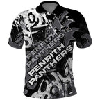 Personalized Penrith Panthers Rugby Polo Shirt Urban Street Graffiti Style - Distressed Splatter Elements