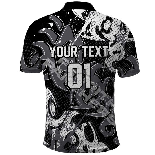 Personalized Penrith Panthers Rugby Polo Shirt Urban Street Graffiti Style - Distressed Splatter Elements