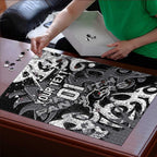 Personalized Penrith Panthers Rugby Puzzle Urban Street Graffiti Style - Distressed Splatter Elements