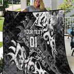 Personalized Penrith Panthers Rugby Quilt Urban Street Graffiti Style - Distressed Splatter Elements