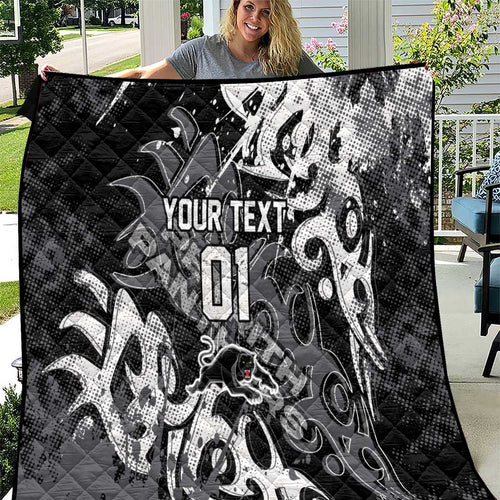 Personalized Penrith Panthers Rugby Quilt Urban Street Graffiti Style - Distressed Splatter Elements