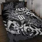 Personalized Penrith Panthers Rugby Quilt Bed Set Urban Street Graffiti Style - Distressed Splatter Elements