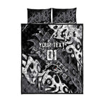Personalized Penrith Panthers Rugby Quilt Bed Set Urban Street Graffiti Style - Distressed Splatter Elements