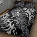 Personalized Penrith Panthers Rugby Quilt Bed Set Urban Street Graffiti Style - Distressed Splatter Elements