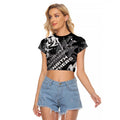 Personalized Penrith Panthers Rugby Raglan Cropped T Shirt Urban Street Graffiti Style - Distressed Splatter Elements