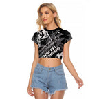 Personalized Penrith Panthers Rugby Raglan Cropped T Shirt Urban Street Graffiti Style - Distressed Splatter Elements