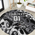 Personalized Penrith Panthers Rugby Round Carpet Urban Street Graffiti Style - Distressed Splatter Elements