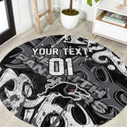 Personalized Penrith Panthers Rugby Round Carpet Urban Street Graffiti Style - Distressed Splatter Elements