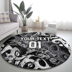 Personalized Penrith Panthers Rugby Round Carpet Urban Street Graffiti Style - Distressed Splatter Elements