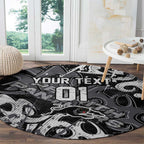Personalized Penrith Panthers Rugby Round Carpet Urban Street Graffiti Style - Distressed Splatter Elements