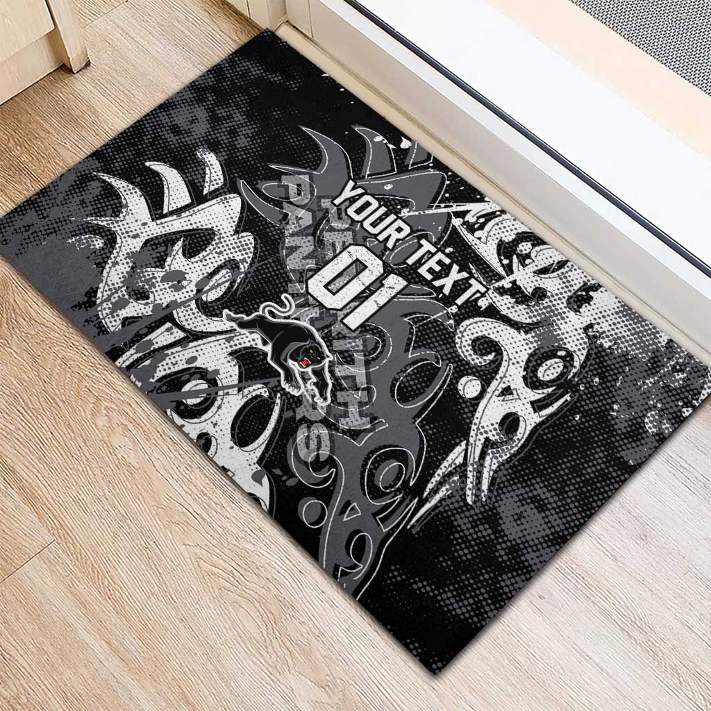 Personalized Penrith Panthers Rugby Rubber Doormat Urban Street Graffiti Style - Distressed Splatter Elements
