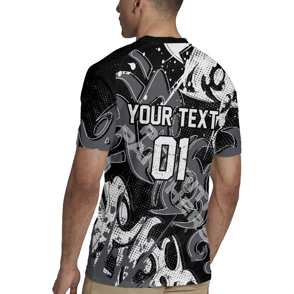 Personalized Penrith Panthers Rugby Rugby Jersey Urban Street Graffiti Style - Distressed Splatter Elements